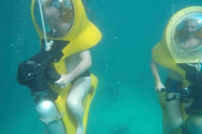 Scuba Doo - Diving Scooters in Punta Cana - The glass-bottom boat ride: a good warm-up, sometimes crowded